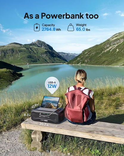 BLUETTI AC500 Portable Power Station & B300K Expansion Battery, 2764.8Wh LiFePO4 Solar Generator w/ 6 5000W AC Outlets (10KW Peak), 50A NEMA 14-50R, Modular Power System for Home Use, Emergency