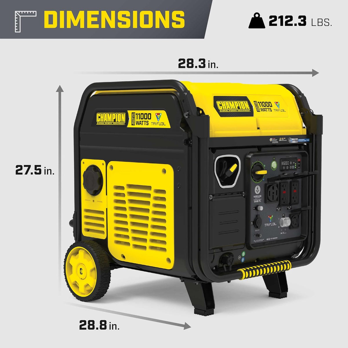 Champion 11,000-Watt Remote Start Tri Fuel Portable Inverter Generator