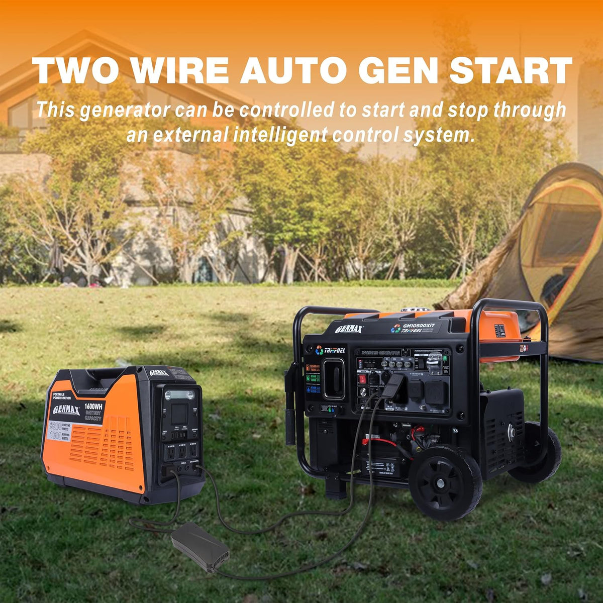 GENMAX 10500 Peak Watt Tri Fuel Open Frame Inverter Generator,with ATS,CO Sensor,digital display and 50A,Ideal for Home backup,contruction site and RV Camping (GM10500XiT)